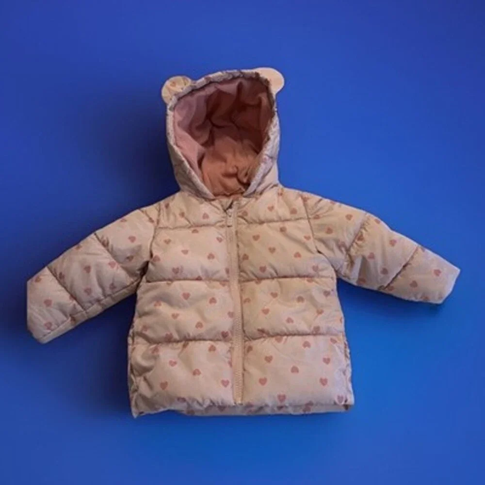 Osh Kosh B'Gosh Puffer Jacket Baby Girl's 18-24M Pink Hearts Adorbs For Winter